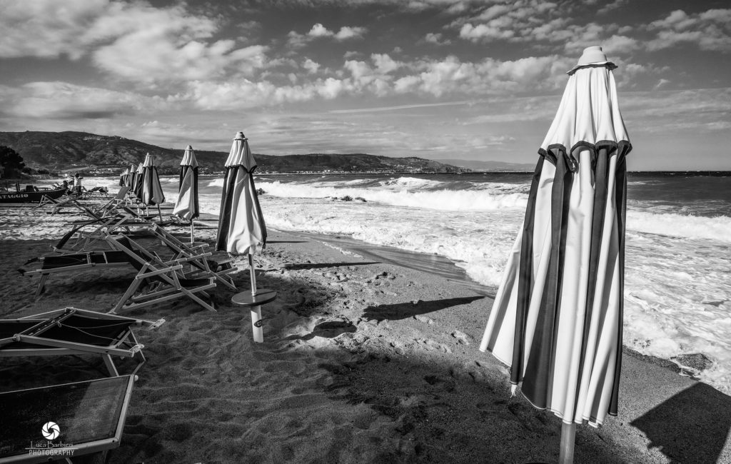 Soverato Beach in B&W